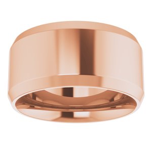 18K Yellow Or White Or Rose Gold Beveled-Edge Comfort-Fit Flat Band
