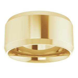 18K Yellow Or White Or Rose Gold Beveled-Edge Comfort-Fit Flat Band