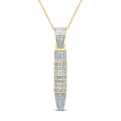 10K Yellow Gold 0.94-0.96 Cttw Diamond Bullet Charm