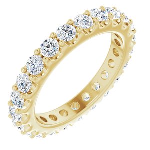 14K Yellow Gold Round 2.5 Mm G-H Si2-Si3 1 3/8 Ctw Natural Diamond Eternity Band Size 4.5