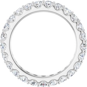 14K White Gold Round 2.5 Mm G-H Si2-Si3 1 1/2 Ctw Natural Diamond Eternity Band Size 6