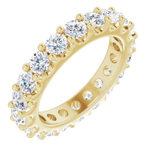 14K Yellow Gold Round 3 Mm G-H Si2-Si3 1 3/4 Ctw Natural Diamond Eternity Band Size 4.5