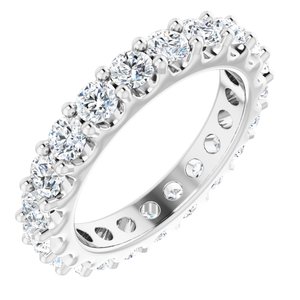 Platinum Round 3 Mm G-H Si2-Si3 1 7/8 Ctw Natural Diamond Eternity Band Size 5.5