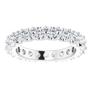 Platinum Round 3 Mm G-H Si2-Si3 1 7/8 Ctw Natural Diamond Eternity Band Size 5.5