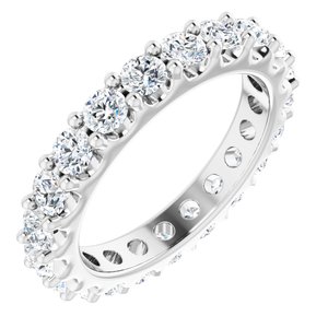 Platinum Round 3 Mm G-H Si2-Si3 1 7/8 Ctw Natural Diamond Eternity Band Size 6.5