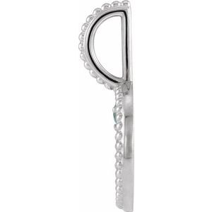 Sterling Silver Zodiac Scorpio Round 2 Mm G-H I1 Natural Blue Zircon And .0025 Ct Natural Diamond Scorpio Pendant