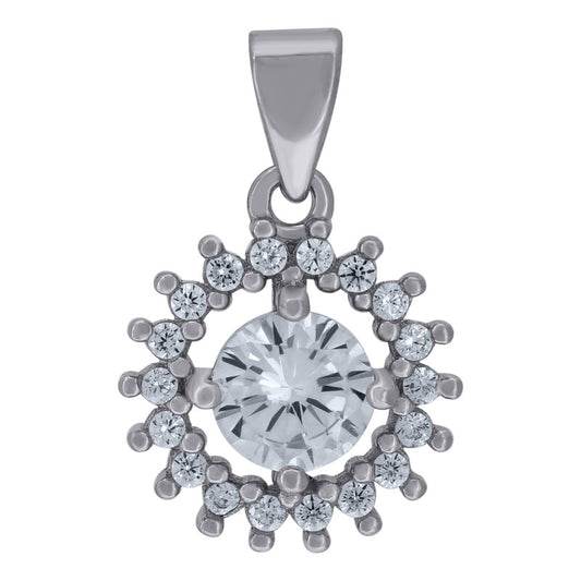 925 Sterling Silver Womens Cubic-Zirconia Fashion Charm Pendant