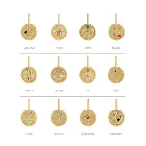 14K Yellow Gold Zodiac Libra Round 2 Mm G-H I1 Natural Green Chrysoprase And .005 Ctw Natural Diamond Libra Pendant