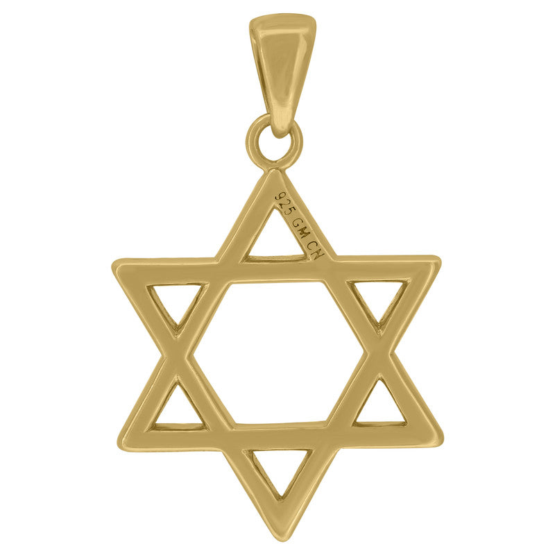 925 Sterling Silver Unisex Cubic-Zirconia Star Of David Symbol Religious Charm Pendant