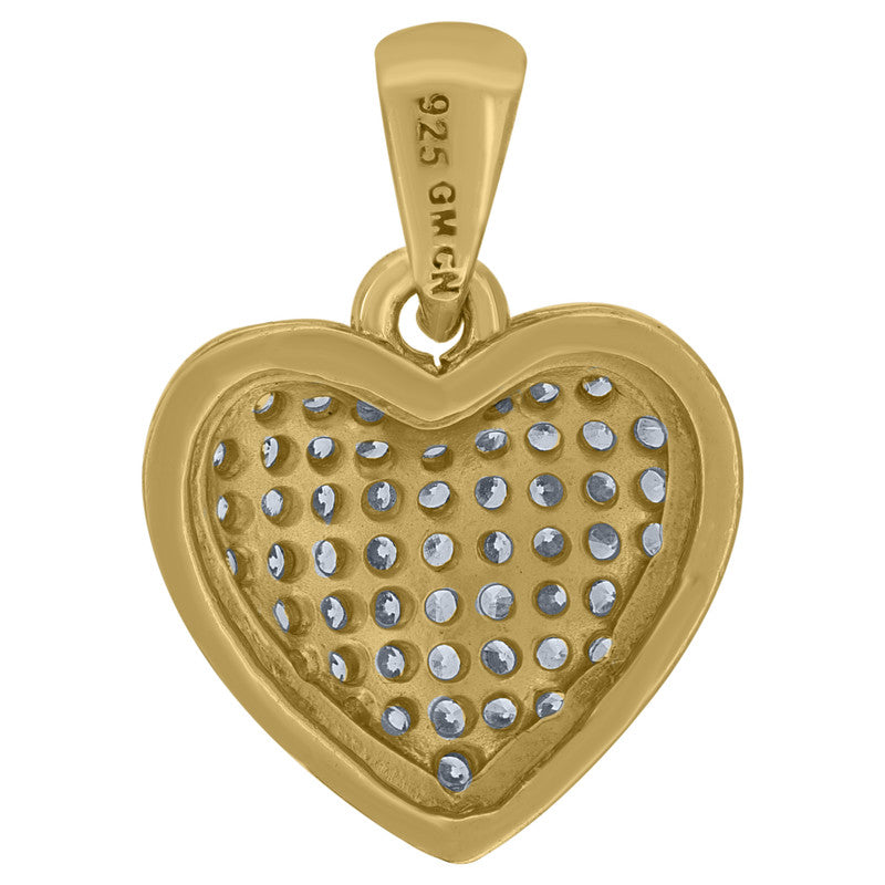 925 Sterling Silver Womens Cubic-Zirconia Heart Charm Pendant