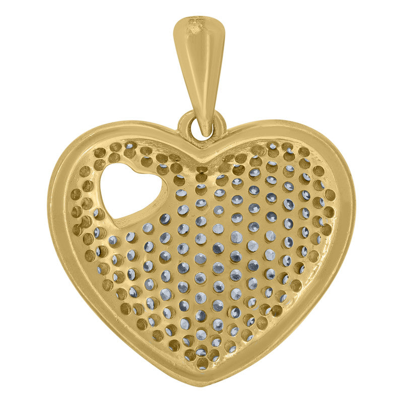 925 Sterling Silver Womens Cubic-Zirconia Heart Charm Pendant