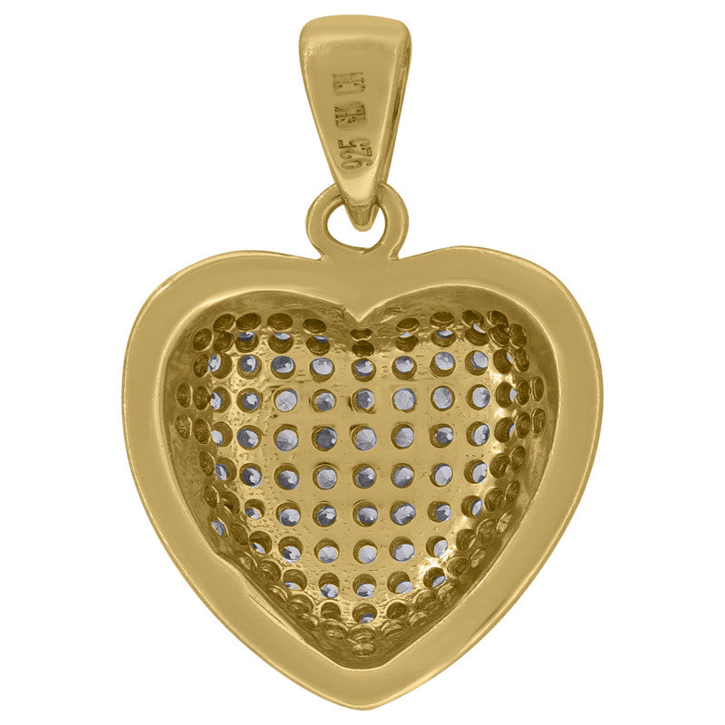 925 Sterling Silver Womens Cubic-Zirconia Heart Charm Pendant