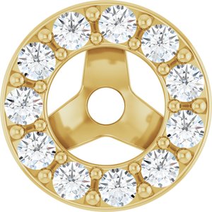 14K Yellow Gold 3 Mm Pair Polished 1/6 Ctw Natural Diamond Halo-Style Earring Jackets