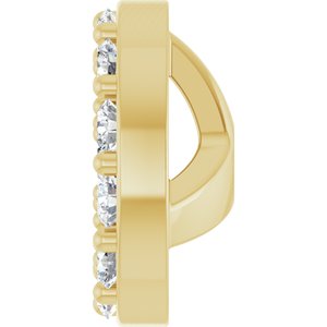 14K Yellow Gold 3 Mm Pair Polished 1/6 Ctw Natural Diamond Halo-Style Earring Jackets