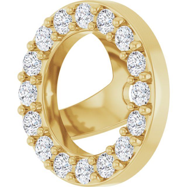 14K Yellow Gold 5 Mm Polished 1/4 Ctw Lab-Grown Diamond Halo-Style Earring Jackets