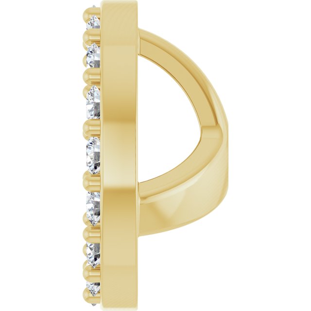 14K Yellow Gold 5 Mm Polished 1/4 Ctw Lab-Grown Diamond Halo-Style Earring Jackets