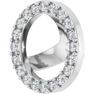 14K White Gold 6.5 Mm Pair Polished 1/3 Ctw Lab-Grown Diamond Halo-Style Earring Jackets