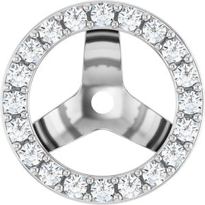 14K White Gold 6.5 Mm Pair Polished 1/3 Ctw Lab-Grown Diamond Halo-Style Earring Jackets