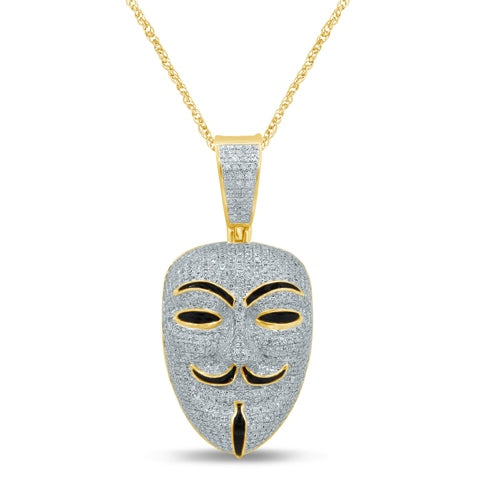 10K Yellow Gold 1.34-1.37 Cttw Diamond Mask Charm