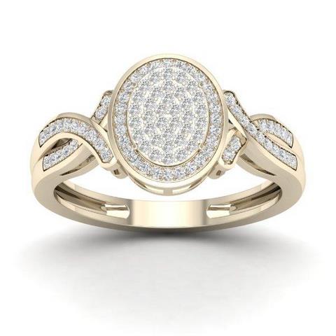 10K Yellow Gold 0.25 Cttw Diamond Ladies Ring