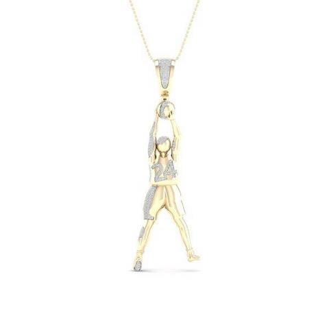 10K Yellow Gold 0.33 Cttw Diamond "24 Player" Charm