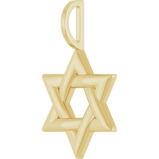 14K Yellow Gold 25.6 X 15.7 Mm Polished Star Of David Pendant