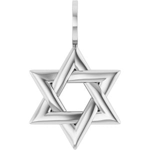 Sterling Silver 25.6 X 15.7 Mm Polished Star Of David Pendant