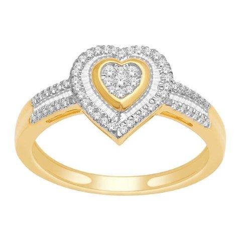 10K Yellow Gold 0.33 Cttw Diamond Ladies Ring