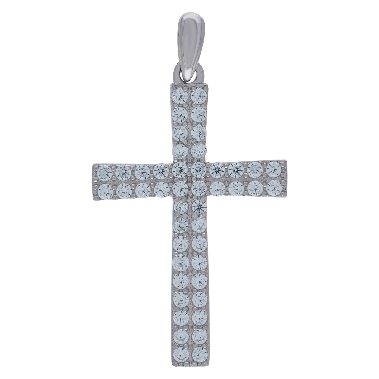 Sterling Silver Womens Cubic-Zirconia Cluster Heart Charm Pendant
