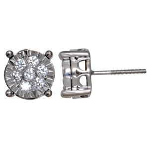 10K White Gold 0.48- 0.54 Cttw Diamond Earring