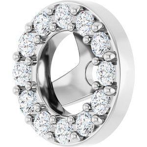 14K White Gold 3.5 Mm Pair Polished 1/6 Ctw Natural Diamond Halo-Style Earring Jackets