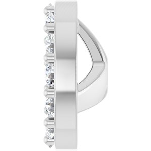 14K White Gold 3.5 Mm Pair Polished 1/6 Ctw Natural Diamond Halo-Style Earring Jackets