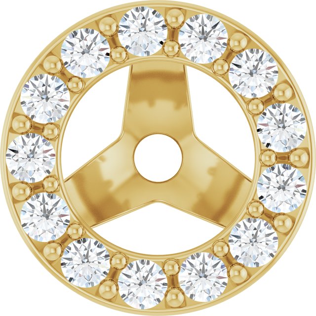 14K Yellow Gold Polished Natural Diamond Halo-Style Earring Jackets