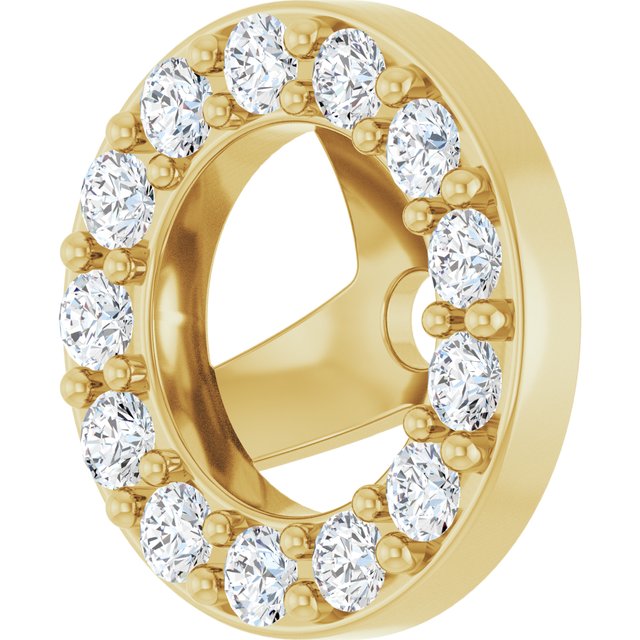 14K Yellow Gold Polished Natural Diamond Halo-Style Earring Jackets
