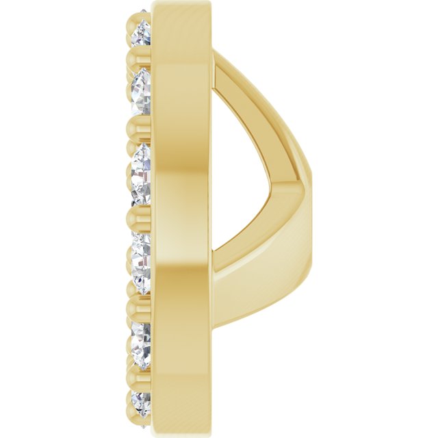 14K Yellow Gold Polished Natural Diamond Halo-Style Earring Jackets