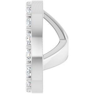 14K White Gold 4.5 Mm Pair Polished 1/5 Ctw Natural Diamond Halo-Style Earring Jackets