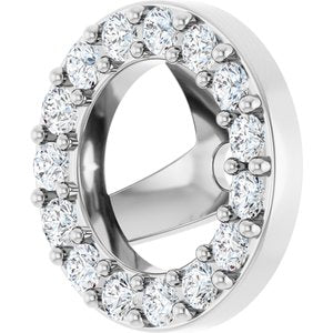 14K White Gold 4.5 Mm Pair Polished 1/5 Ctw Natural Diamond Halo-Style Earring Jackets