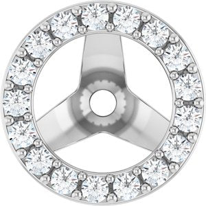 14K White Gold 5.5 Mm Pair Polished 1/4 Ctw Lab-Grown Diamond Halo-Style Earring Jackets