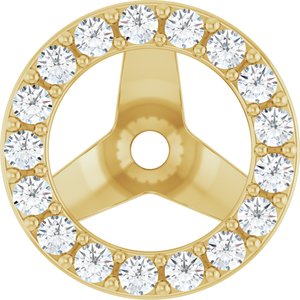 14K Yellow Gold 5.5 Mm Pair Polished 1/4 Ctw Lab-Grown Diamond Halo-Style Earring Jackets