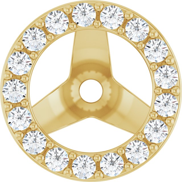14K Yellow Gold Polished Natural Diamond Halo-Style Earring Jackets