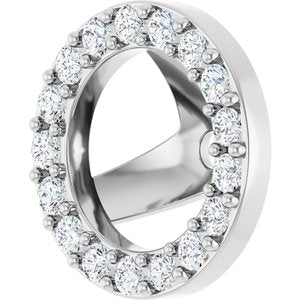 14K White Gold 5.5 Mm Pair Polished 1/4 Ctw Lab-Grown Diamond Halo-Style Earring Jackets