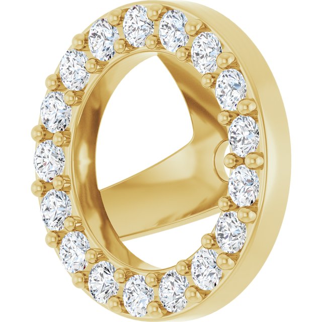 14K Yellow Gold Polished Natural Diamond Halo-Style Earring Jackets