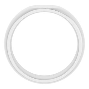14K White Gold 8 Mm Polished Comfort-Fit Signet Wedding Band Size 11