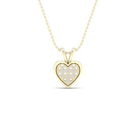 10K Yellow Gold 0.02 Cttw Diamond Heart Charm