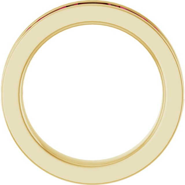 14K Yellow Or White Gold Emerald 5 X 3 Mm Polished Lab-Grown Gem Anniversary Band