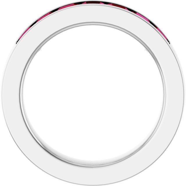 14K Yellow Or White Gold Square 3 X 3 Mm Polished Lab-Grown Gem Anniversary Band