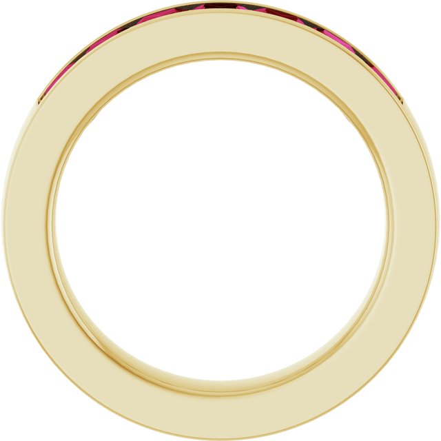 14K Yellow Or White Gold Square 3 X 3 Mm Polished Lab-Grown Gem Anniversary Band