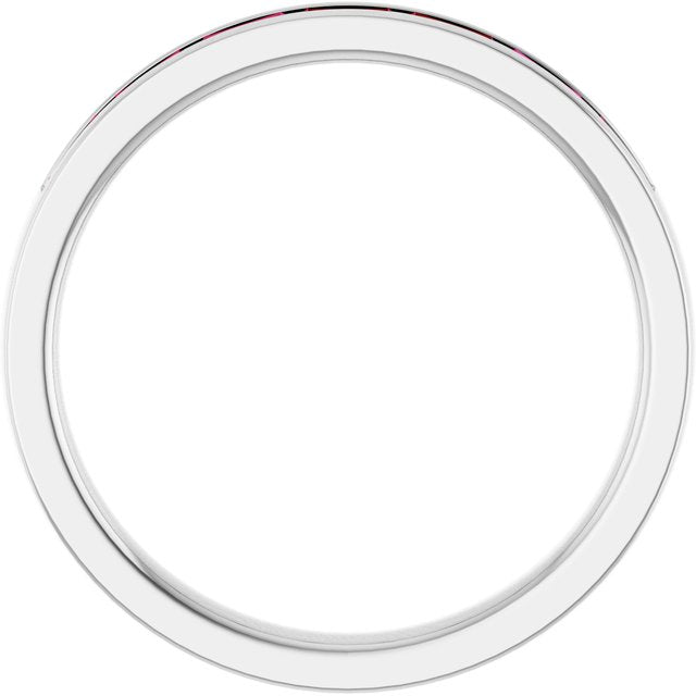 14K Yellow Or White Gold Straight Baguette 3 X 1.5 Mm Polished Lab-Grown Gem Anniversary Band, Size 7