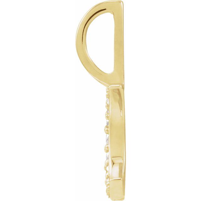 14K Yellow Gold Round I1, G-H Polished .07 Ctw Natural Diamond Crescent Moon Charm/Pendant