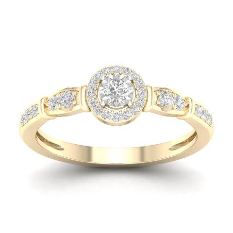 10K Yellow Gold  0.20 Cttw Diamond Ladies Ring